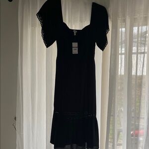 Sofia by Sofia Vergara Black Midi Dress with Lace